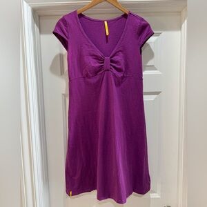 Lole Purple Twist Knot Bodice Babydoll Casual Cotton Dress Women’s size L